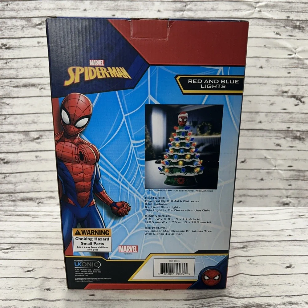 Spider-Man Ceramic Christmas Tree With Lights 11.6 